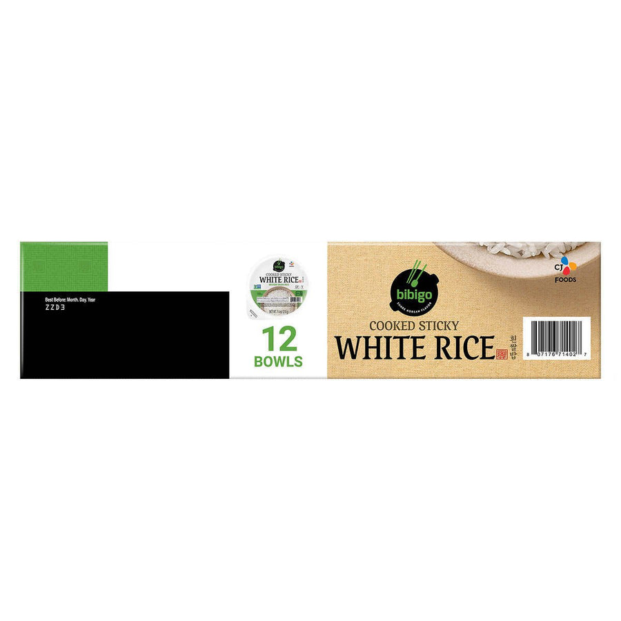 Bibigo Cooked Sticky White Rice Bowls 7.4 Ounce (12 Count) Image 1