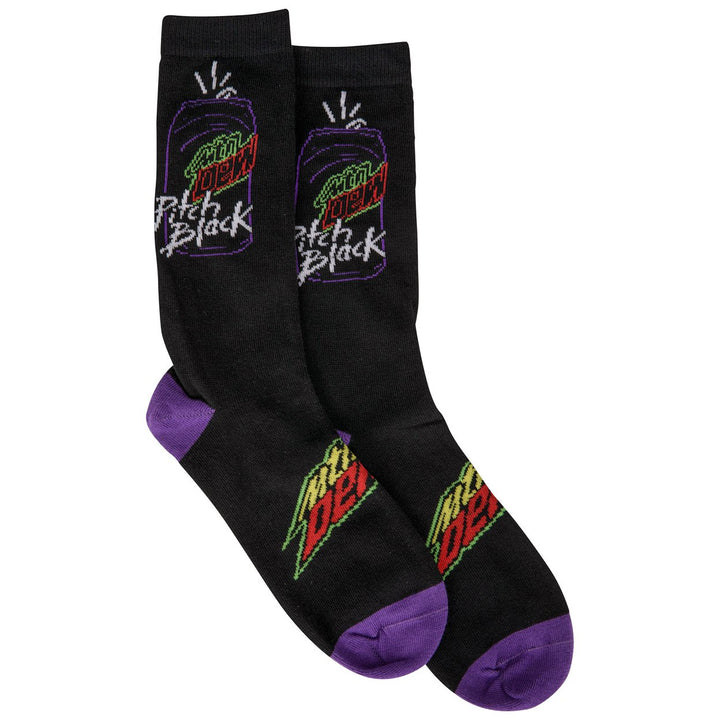 Mountain Dew Pitch Black Logo Crew Socks Image 4