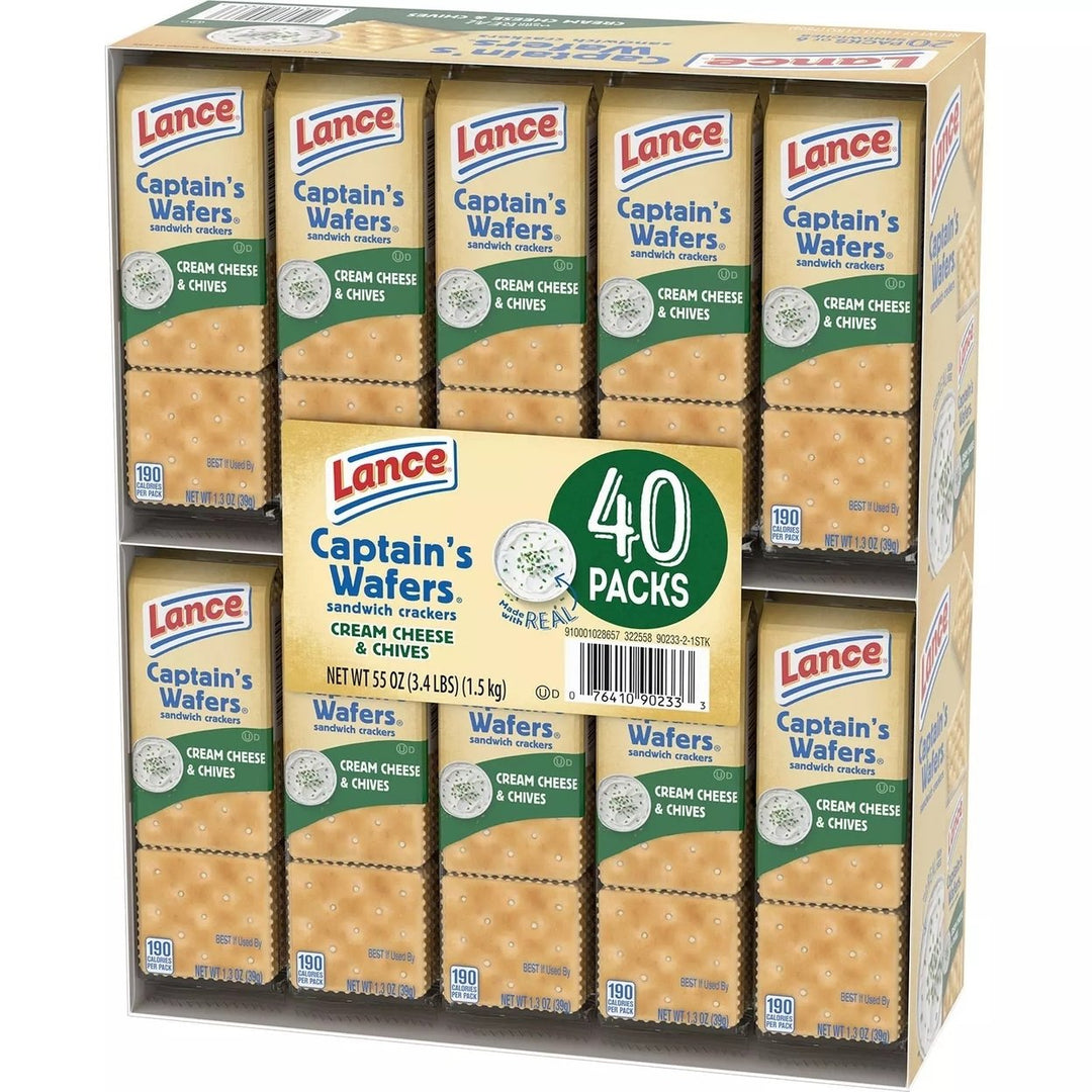 Lance Captains Wafers Cream Cheese and Chives 1.3 Ounce (Pack of 40) Image 1