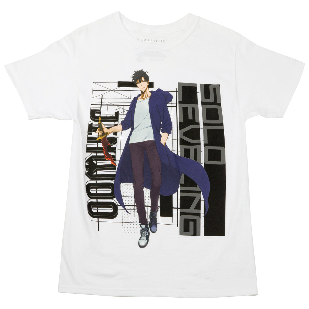 Solo Leveling Sung Jinwoo White Print T-Shirt Image 1