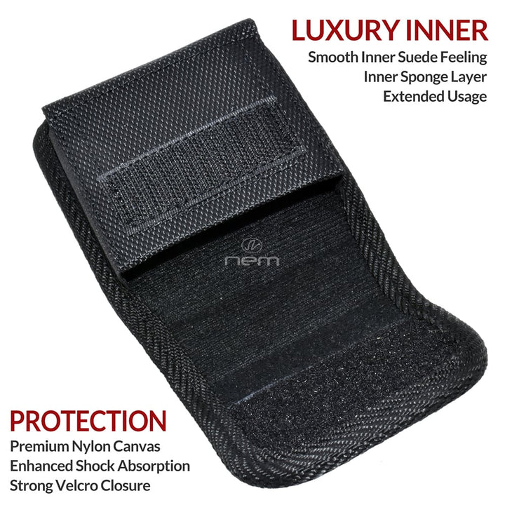 Samsung Galaxy Z Flip 4 Pouch Heavy Duty Nylon Belt Clip Holster Black 3.38x3.07 Image 4