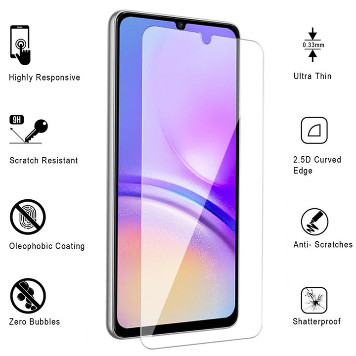 Samsung Galaxy A05S Tempered Glass Screen Protector 9H Ultra-Clear Round Edge Image 1