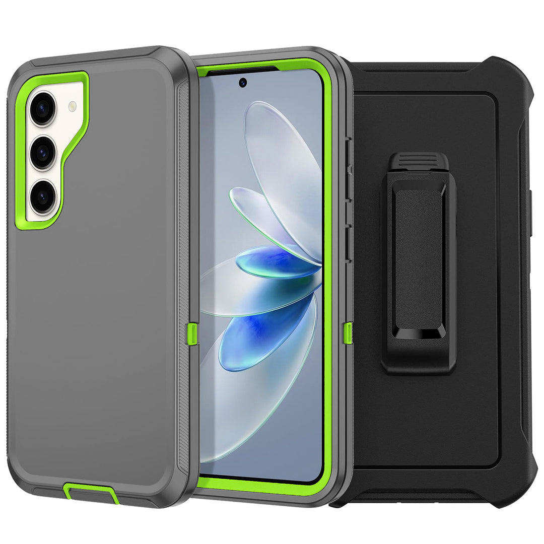 For Samsung Galaxy S24 Plus / SM-926 Heavy Duty Shockproof Armor Protective Hybrid Case Cover With Clip Black/Black Image 3