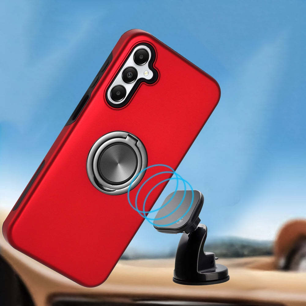 For Samsung Galaxy A05S / SM-A057 Metal Ring Stand Magnetic Car Mount Hybrid Impact Protective Shockproof Case Cover Image 2