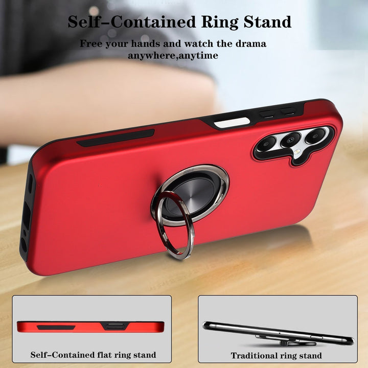 For Samsung Galaxy A05S / SM-A057 Metal Ring Stand Magnetic Car Mount Hybrid Impact Protective Shockproof Case Cover Image 4