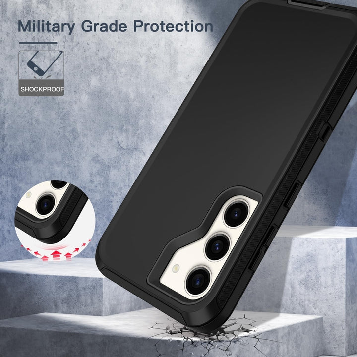 For Samsung Galaxy S24 Plus / SM-926 Heavy Duty Shockproof Armor Protective Hybrid Case Cover With Clip Black/Black Image 12