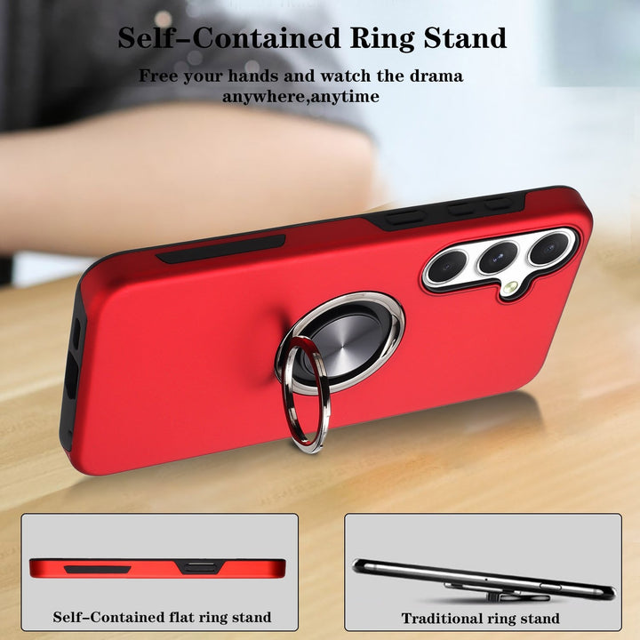 For Samsung Galaxy S24 / SM-S921 Metal Ring Stand Magnetic Car Mount Hybrid Impact Protective Shockproof Case Cover Image 4