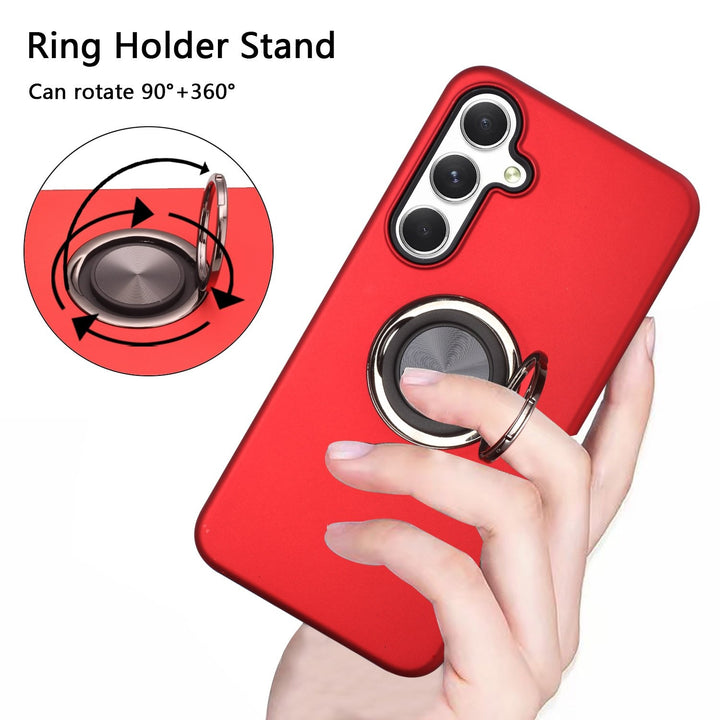 For Samsung Galaxy S24 / SM-S921 Metal Ring Stand Magnetic Car Mount Hybrid Impact Protective Shockproof Case Cover Image 4