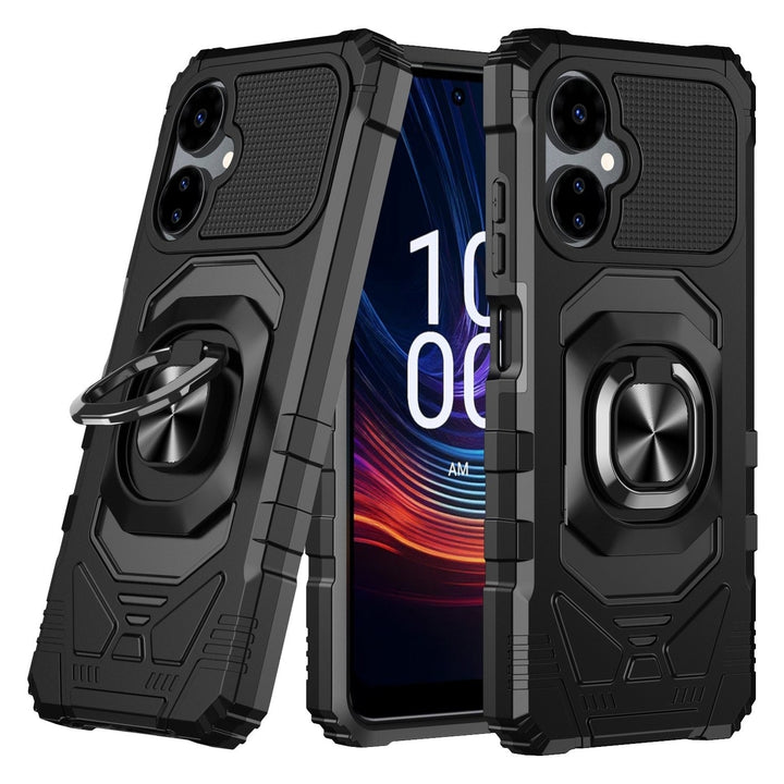 Boost Mobile Celero 3 5G Armor Case Black Dual Layer Kickstand Magnetic Mount Image 1