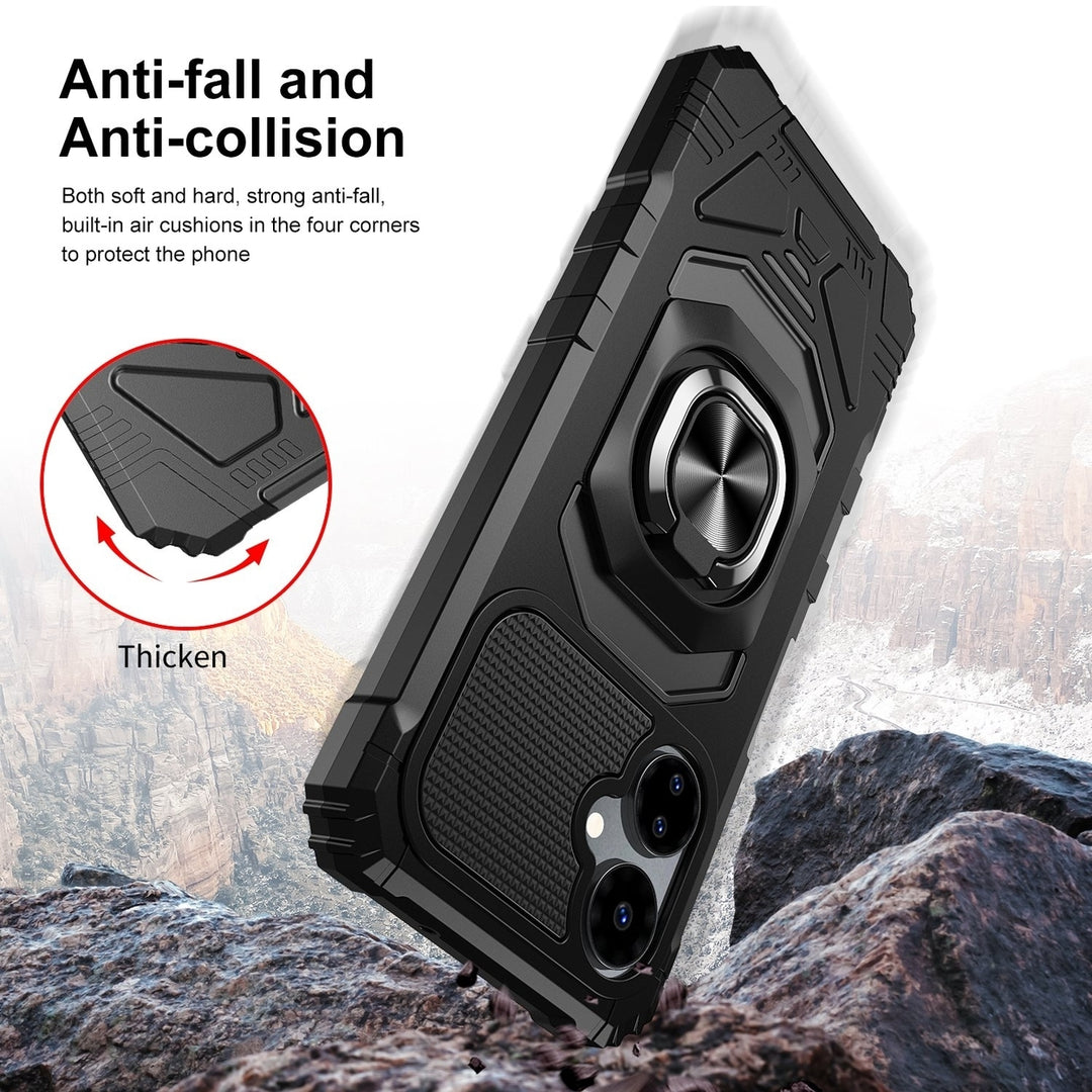 Boost Mobile Celero 3 5G Armor Case Black Dual Layer Kickstand Magnetic Mount Image 3