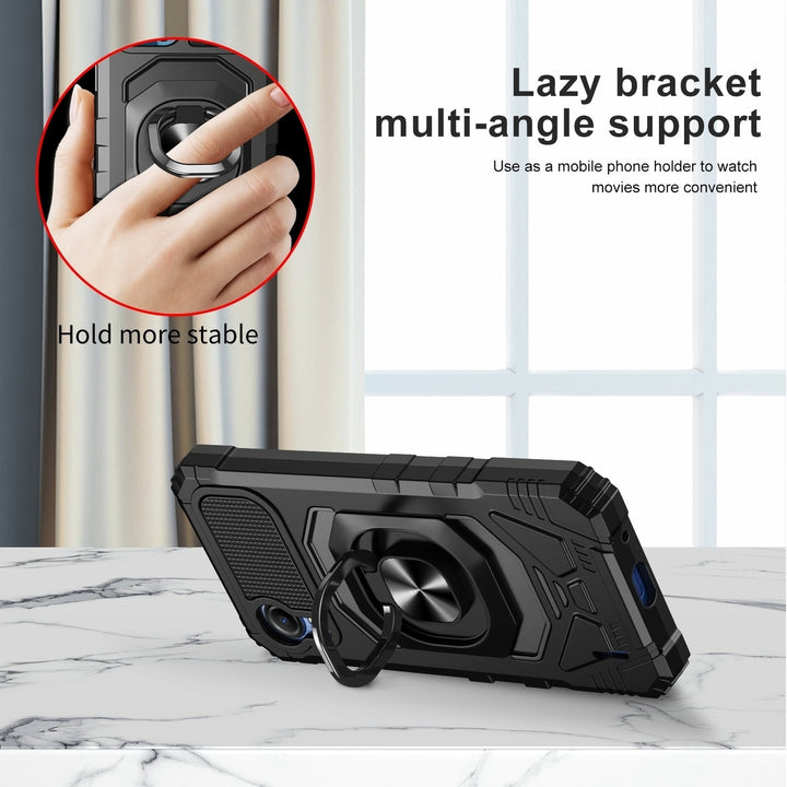 For Cricket Debut S2 Armor Dual Layer Metal Ring Stand Magnetic Car Mount Hybrid Impact Protective Shockproof Case Cover Image 4