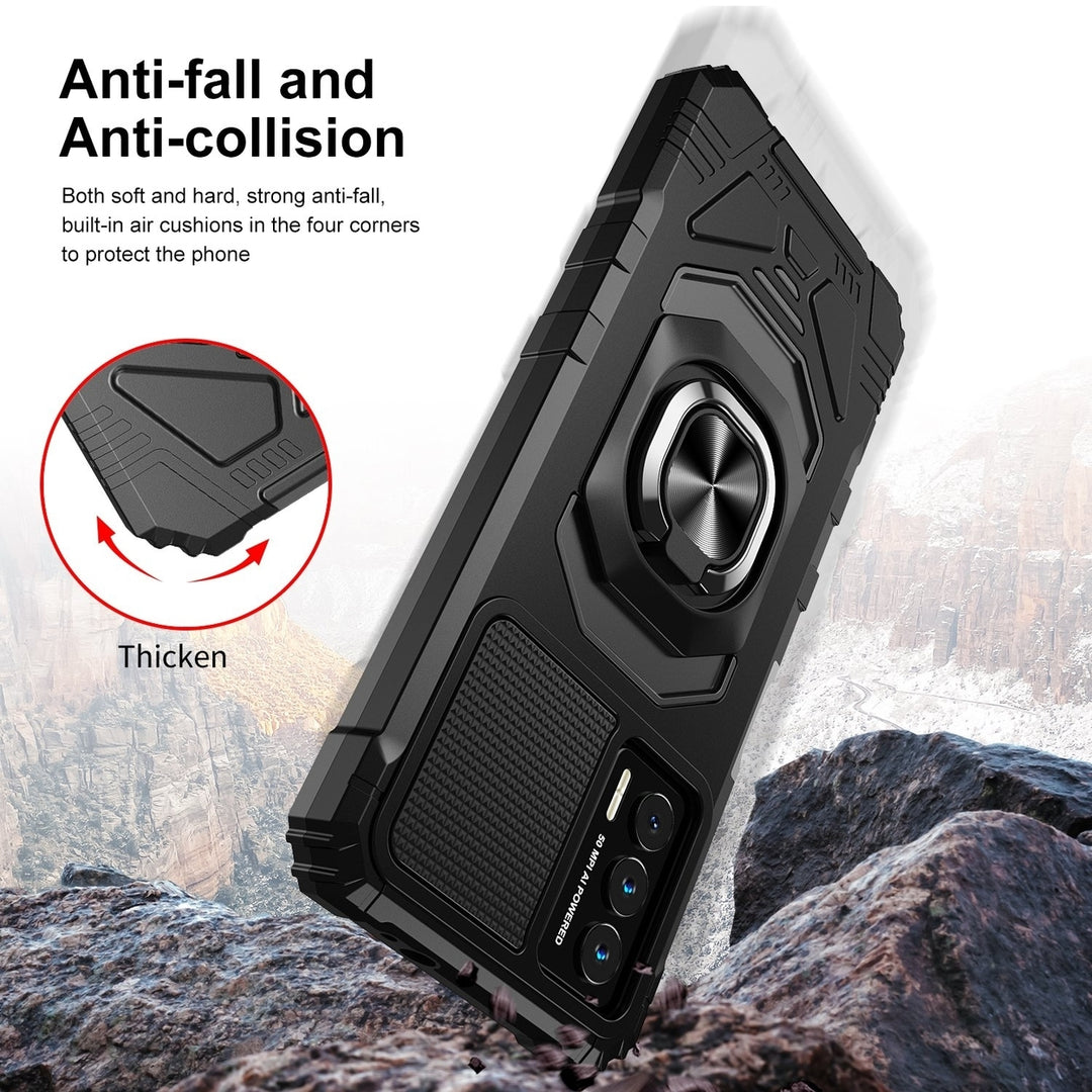 For Cricket Outlast Armor Dual Layer Metal Ring Stand Magnetic Car Mount Hybrid Impact Protective Shockproof Case Cover Image 3