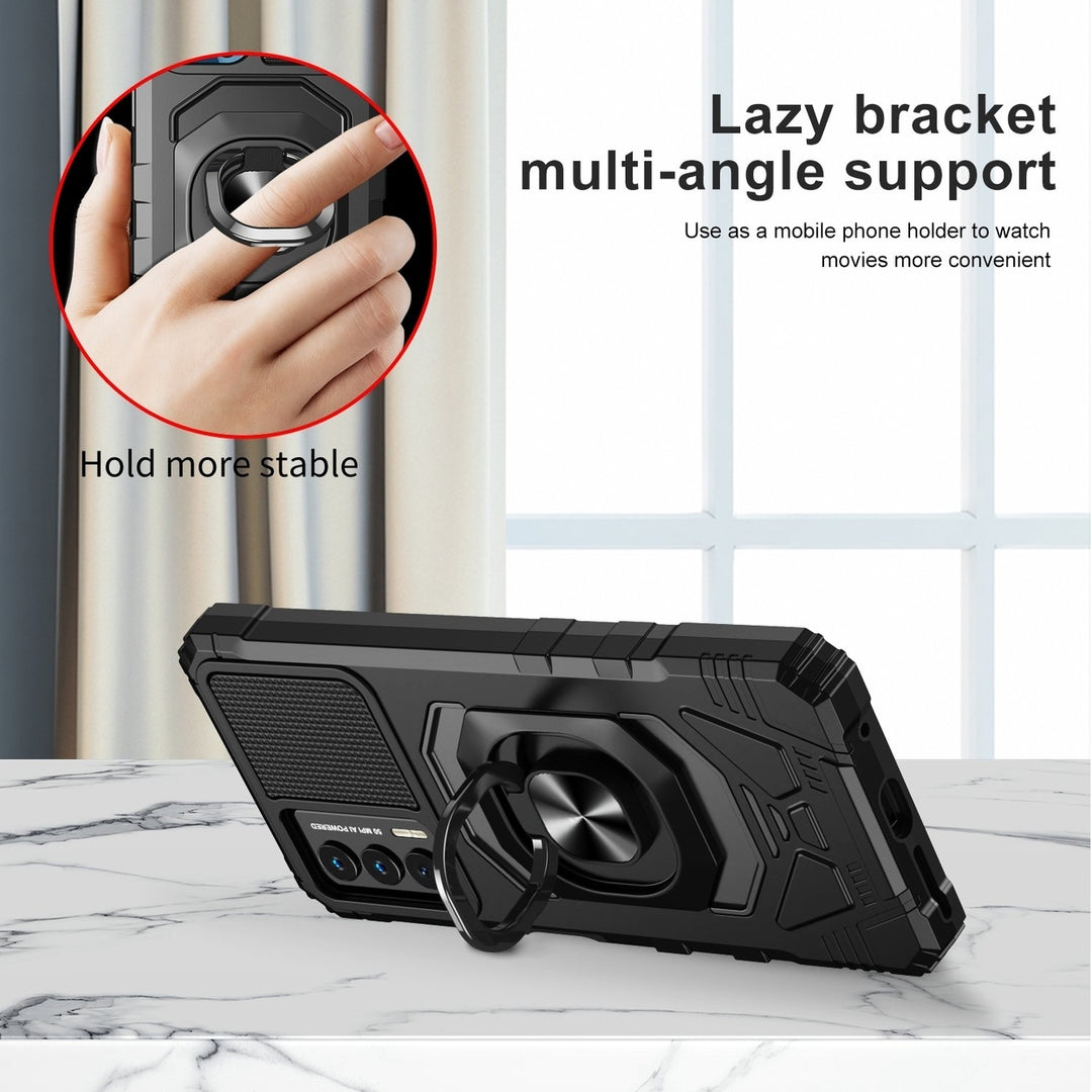 For Cricket Outlast Armor Dual Layer Metal Ring Stand Magnetic Car Mount Hybrid Impact Protective Shockproof Case Cover Image 4