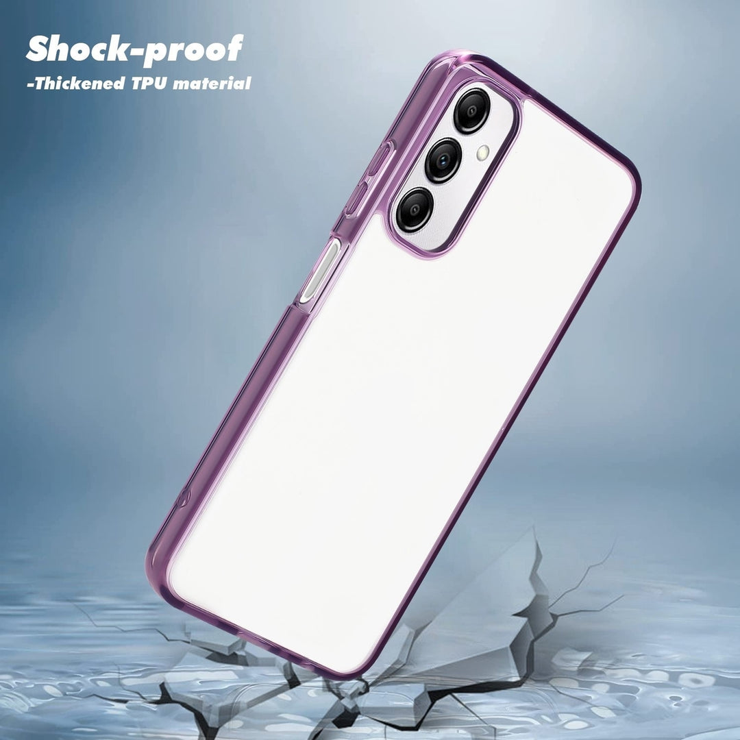 For Samsung Galaxy A05S / SM-A057 TPU Transparent Full Body Protective Shockproof Hybrid Case Cover Black Image 2