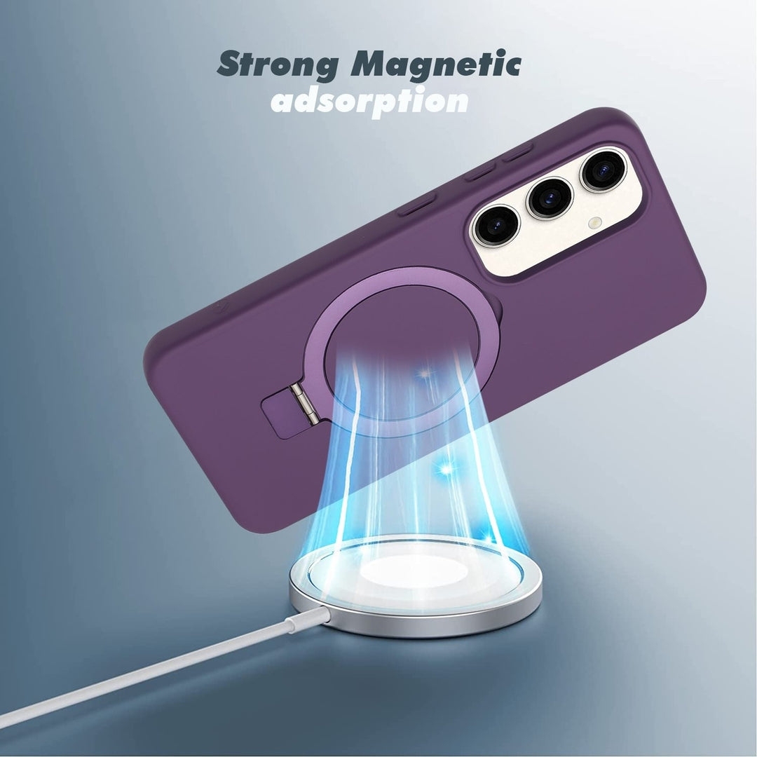 For Samsung Galaxy S24 Plus / SM-926 Ring Stand Magnetic Magnetic Magsafe Wireless Charging Shockproof Hybrid Case Cover Image 2