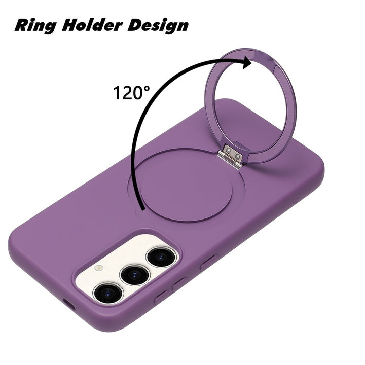 For Samsung Galaxy S24 Plus / SM-926 Ring Stand Magnetic Magnetic Magsafe Wireless Charging Shockproof Hybrid Case Cover Image 4