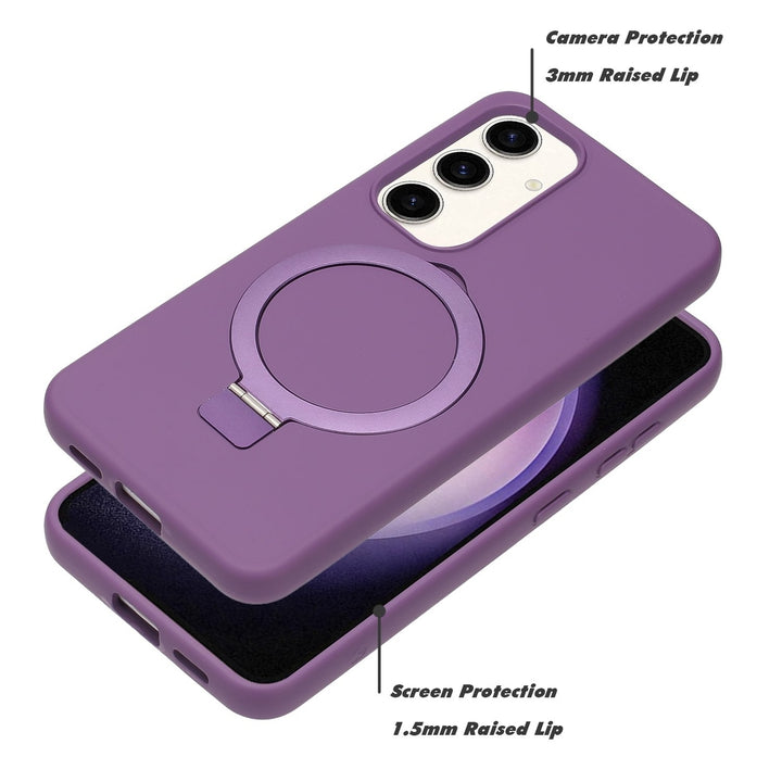 For Samsung Galaxy S24 Plus / SM-926 Ring Stand Magnetic Magnetic Magsafe Wireless Charging Shockproof Hybrid Case Cover Image 7