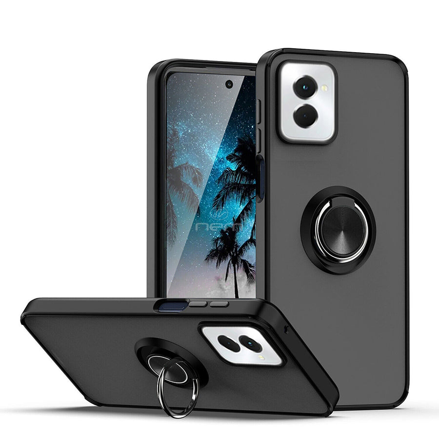 For Motorola Moto G Power 5G 2024 Impact Metal Ring Holder Stand Magnetic Car Mount Shockproof Protective Hybrid Case Image 1