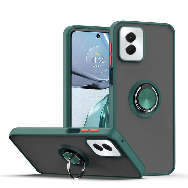 For Motorola Moto G Power 5G 2024 Impact Metal Ring Holder Stand Magnetic Car Mount Shockproof Protective Hybrid Case Image 1