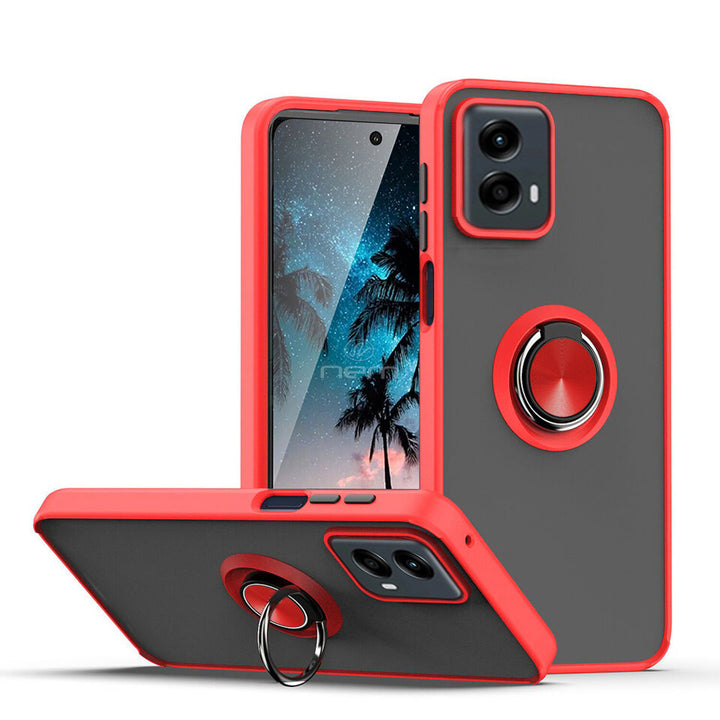 For Motorola Moto G 5G 2024 Impact Metal Ring Holder Stand Magnetic Car Mount Shockproof Protective Hybrid Case Cover Image 6