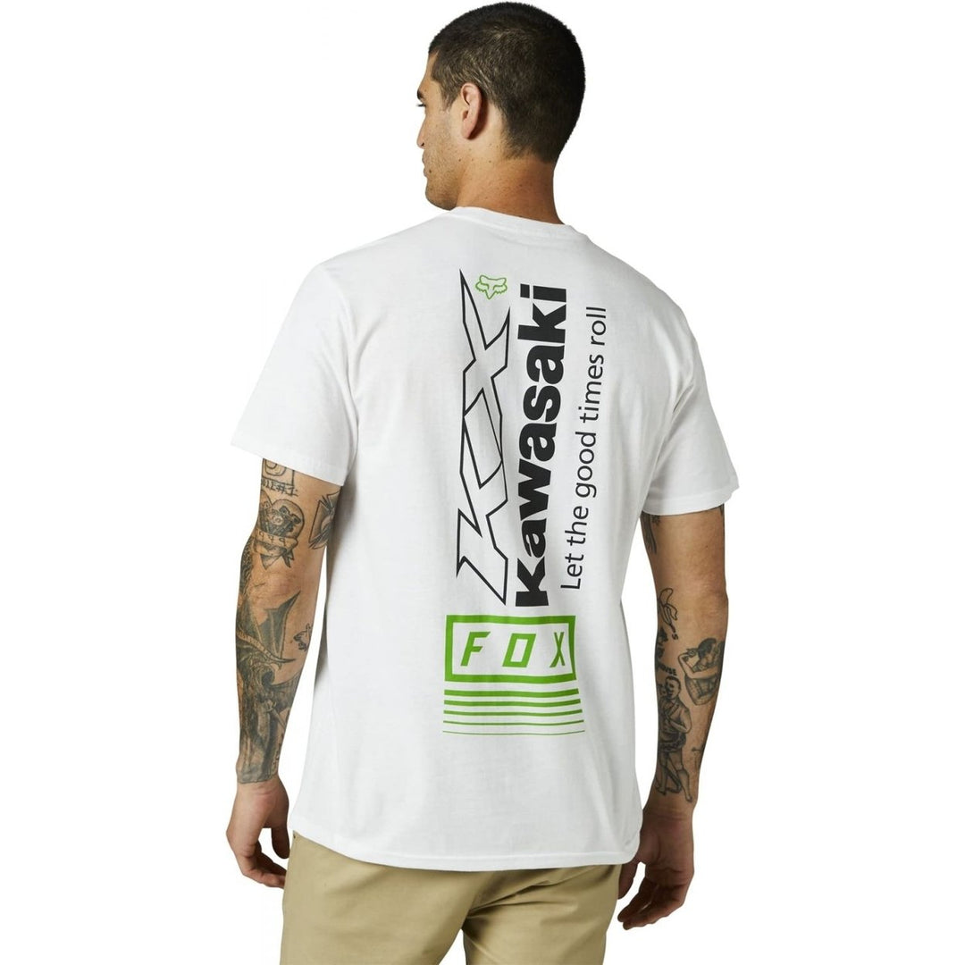 Fox Racing Mens Kawasaki Short Sleeve Premium Tee WHITE Image 3