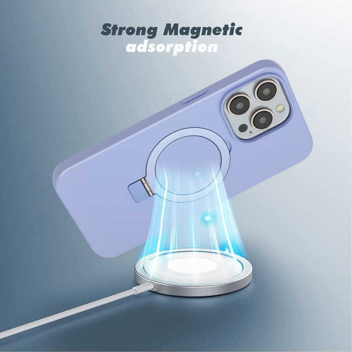 For Apple iPhone 15 Pro Max 6.7 inch Ring Stand Magnetic Magnetic Magsafe Wireless Charging Shockproof Hybrid Case Cover Image 3