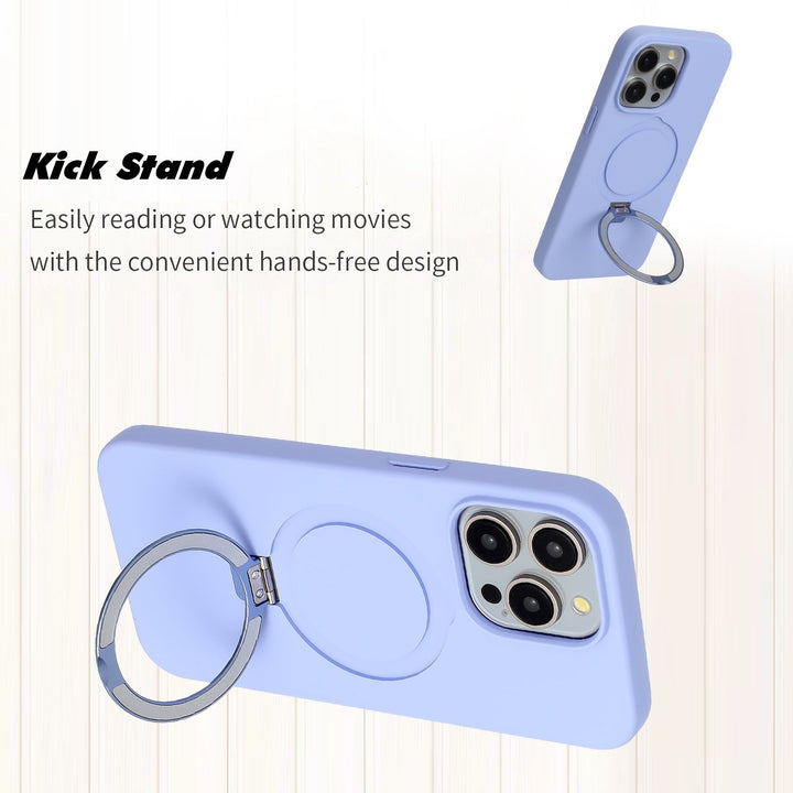 For Apple iPhone 15 Pro Max 6.7 inch Ring Stand Magnetic Magnetic Magsafe Wireless Charging Shockproof Hybrid Case Cover Image 6