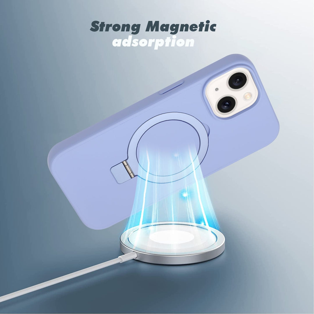 For Apple iPhone 15 Plus 6.7 inch Ring Stand Magnetic Magnetic Magsafe Wireless Charging Shockproof Hybrid Case Cover Image 3