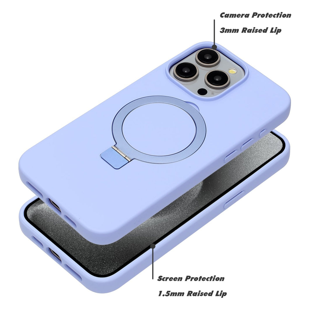 For Apple iPhone 15 Pro Max 6.7 inch Ring Stand Magnetic Magnetic Magsafe Wireless Charging Shockproof Hybrid Case Cover Image 7