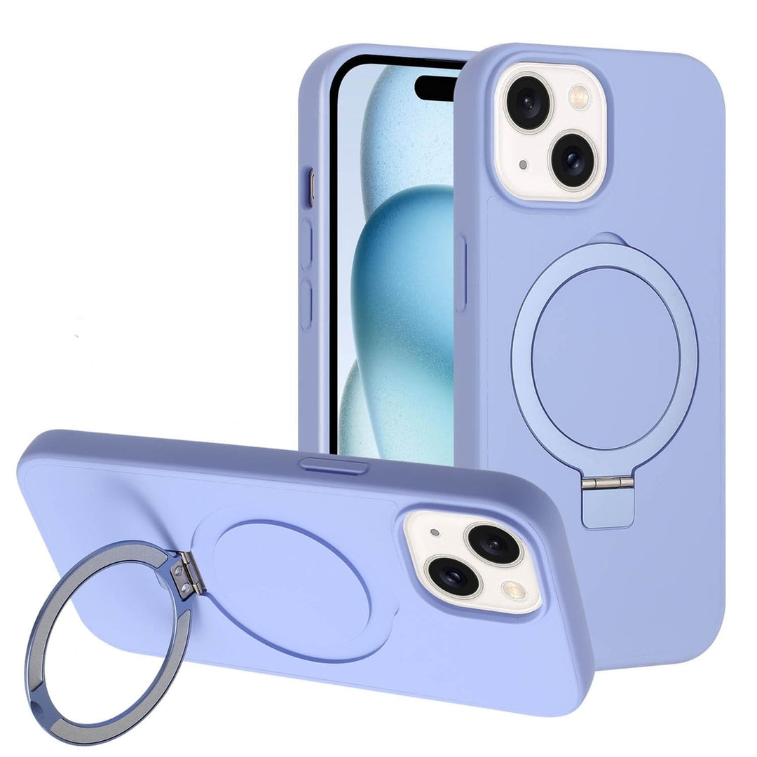 For Apple iPhone 15 Plus 6.7 inch Ring Stand Magnetic Magnetic Magsafe Wireless Charging Shockproof Hybrid Case Cover Image 12