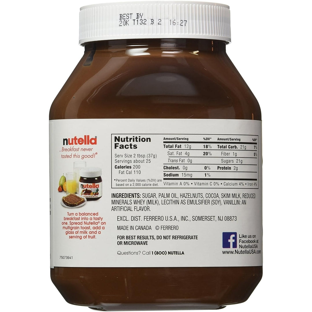 Nutella Hazelnut Spread with Cocoa33.5 Ounce (Pack of 2) Image 4