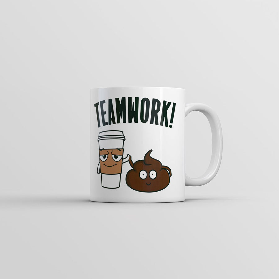 Teamwork Mug Funny Novelty Poop Joke Coffee Cup-11oz Image 1