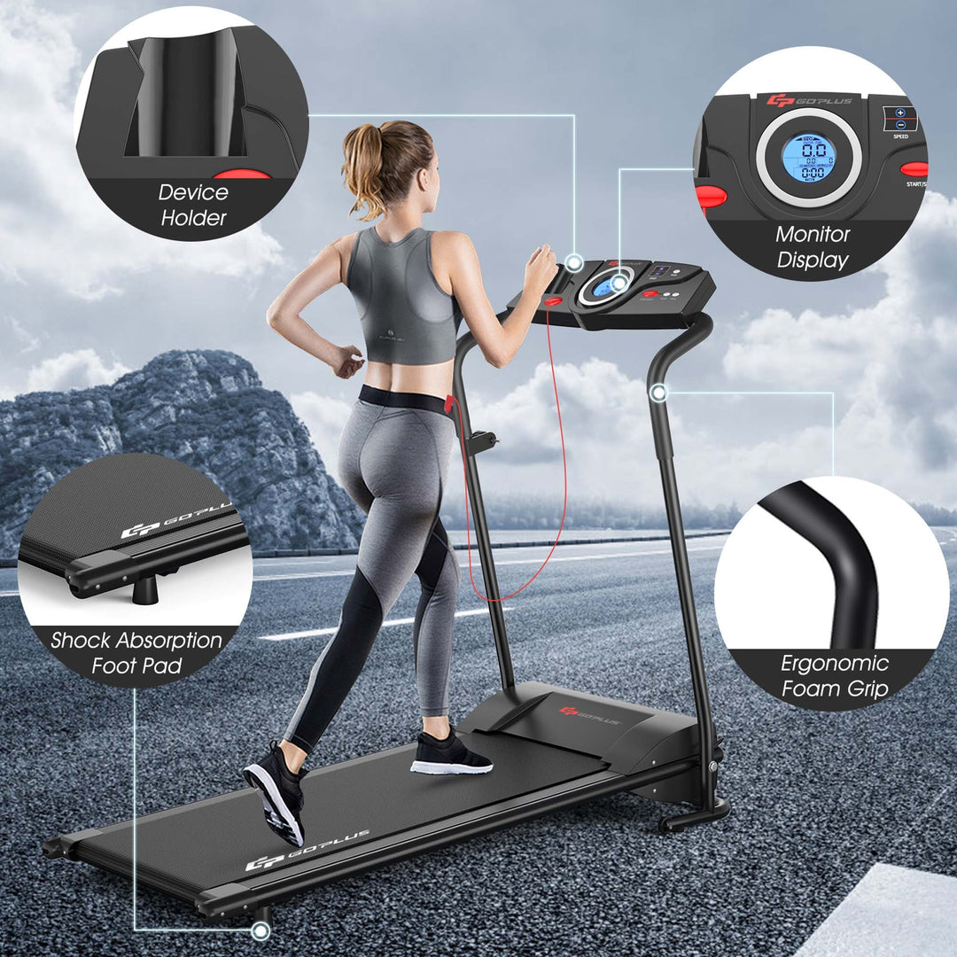 1HP Electric Treadmill Folding Motorized Power Running Fitness Machine Image 8