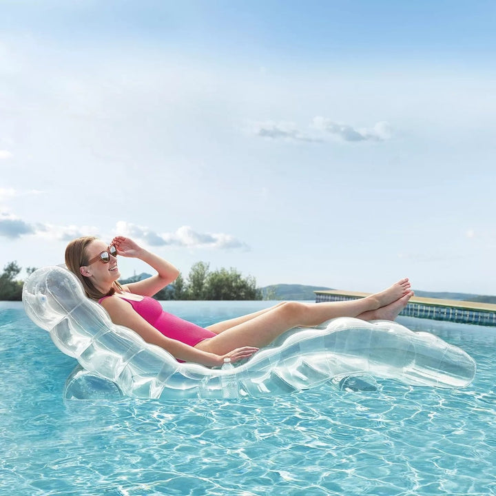 Members Mark 5.6 Foot Calm Clear Chaise Lounger Pool Float Image 1