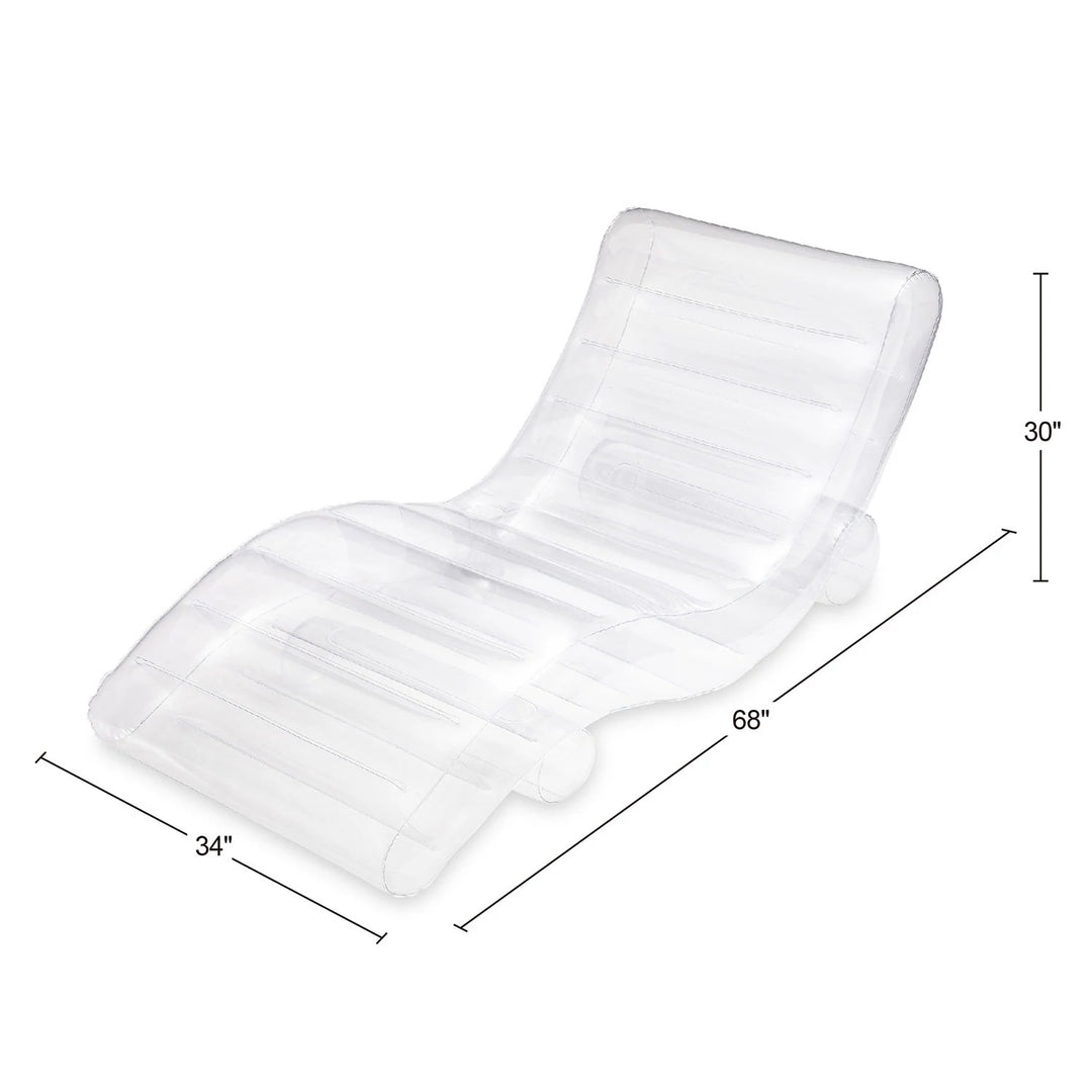 Members Mark 5.6 Foot Calm Clear Chaise Lounger Pool Float Image 4