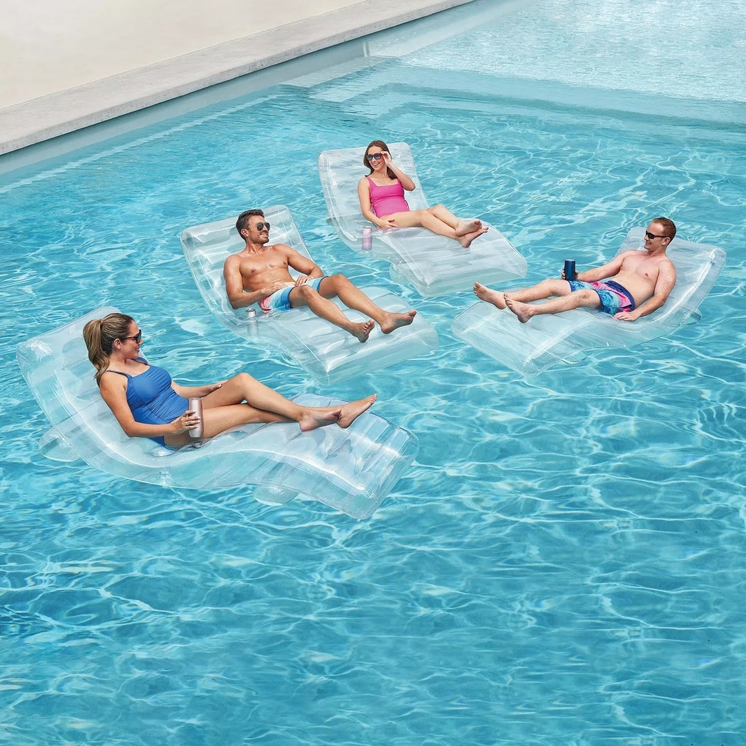 Members Mark 5.6 Foot Calm Clear Chaise Lounger Pool Float Image 4