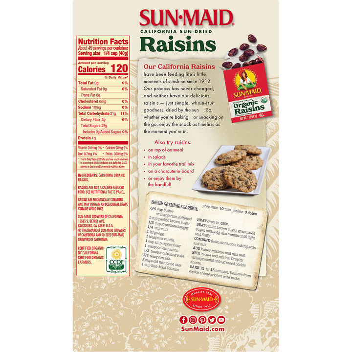 Sun-Maid Organic California Sun-Dried Raisins 2 Pounds (2 Count) Image 2