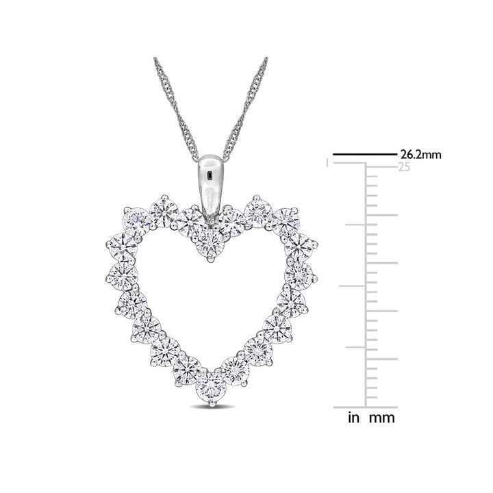 2.00 Carat (ctw VS1-VS2) Lab-Grown Diamond Heart Pendant Necklace in 14K White Gold with Chain Image 3