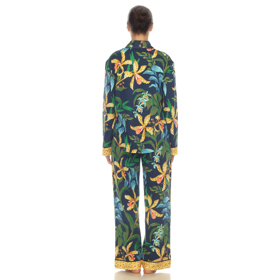 White Mark Womens 2-PC Wildflower Print Pajama Set Image 4