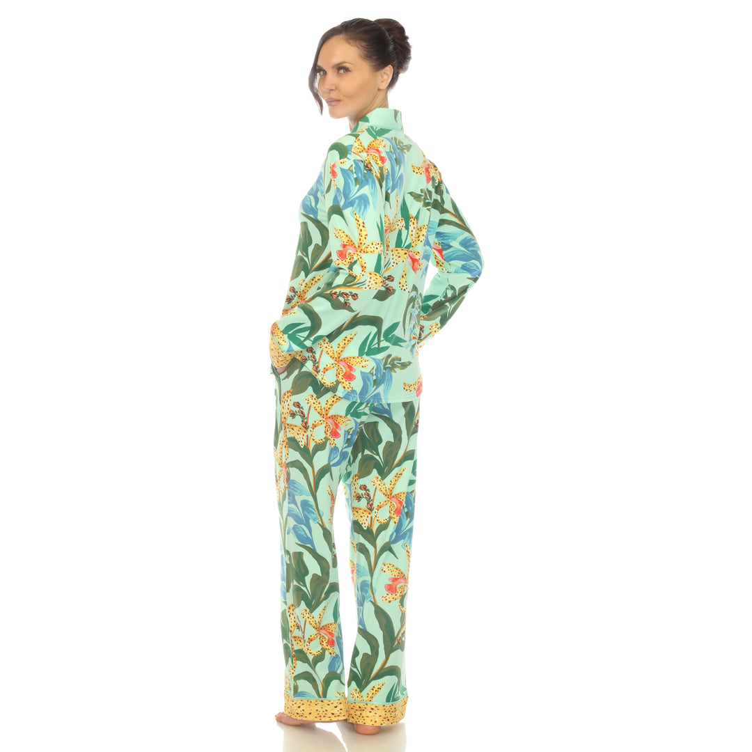 White Mark Womens 2-PC Wildflower Print Pajama Set Image 8