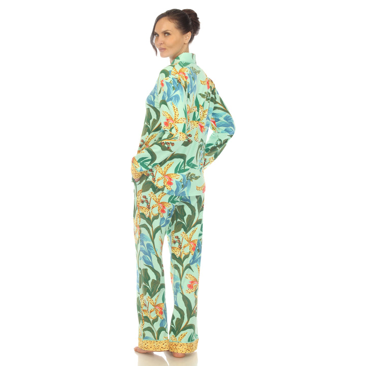 White Mark Womens 2-PC Wildflower Print Pajama Set Image 8