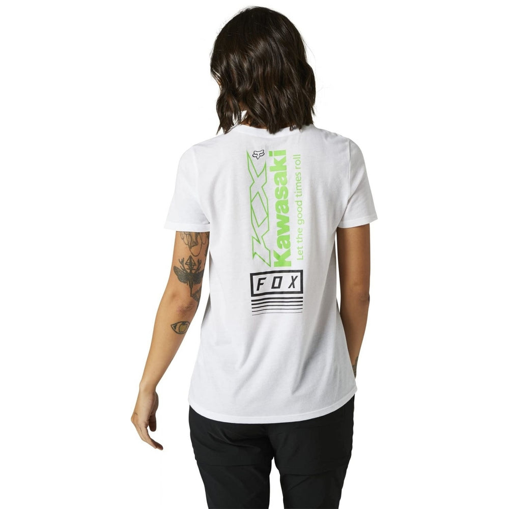 Fox Racing Womens Kawasaki Short Sleeve Tee White Size M Sporty Casual Wear Image 2