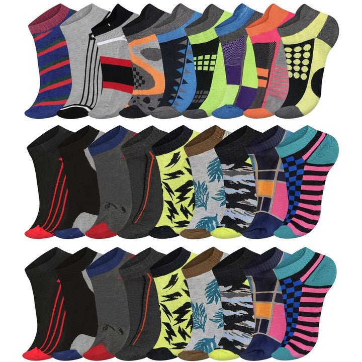 6 Pairs Mens Low Cut Athletic Socks Moisture Wicking Cushion Ankle 6-12 Image 1