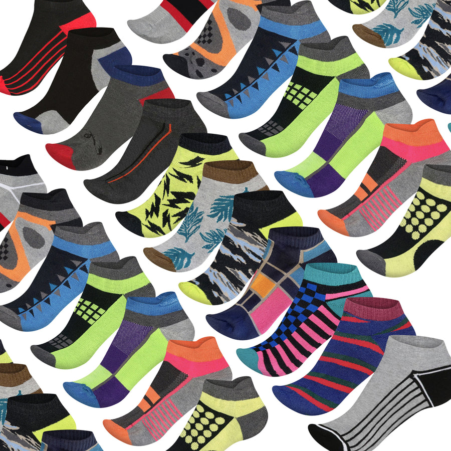 12-Pairs Mens Moisture Wicking Mesh Performance Ankle Low Cut Cushion Athletic Sole Socks Image 1