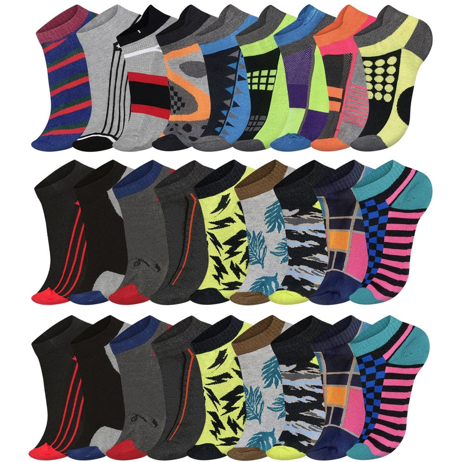 Mens Moisture Wicking Ankle Athletic Socks 15 Pairs Cushioned Low Cut Size 6-12 Image 1