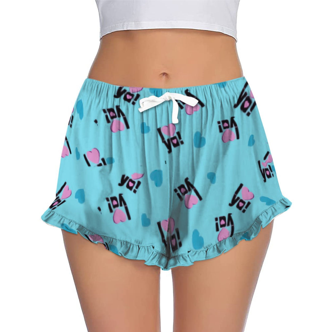 1-Pack Womens Ultra-Soft Cozy Fun Print Ruffled Hem Sleep Lounge Pajama Shorts Image 3