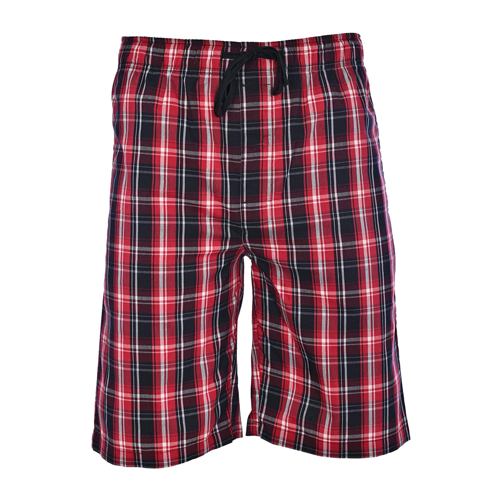 Mens Ultra Soft Plaid Lounge Pajama Seep Wear Shorts Image 2