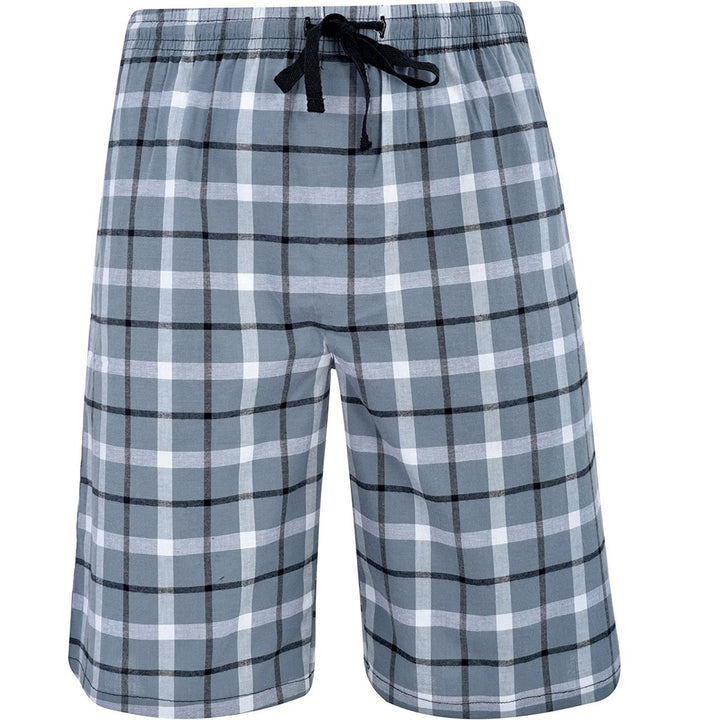 Mens Ultra Soft Plaid Lounge Pajama Shorts 100% Cotton Sleepwear Comfortable Image 3