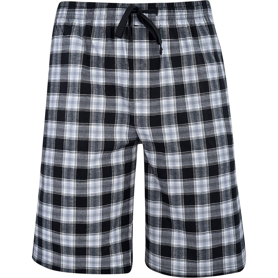 Mens Ultra Soft Plaid Lounge Pajama Shorts 100% Cotton Sleepwear Comfortable Image 4