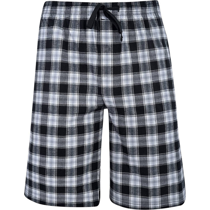 Mens Ultra Soft Plaid Lounge Pajama Shorts 100% Cotton Sleepwear Comfortable Image 1